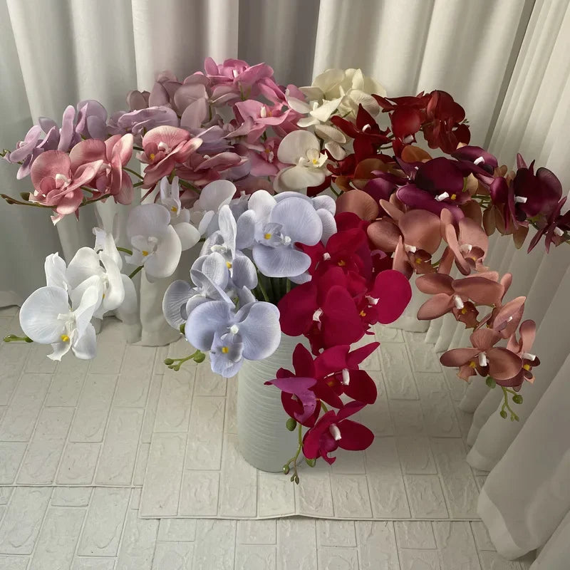 97CM European Autumn 9-prong Plush Phalaenopsis Hotel Home Furnishing Flower Art Decoration Photography Shooting Props