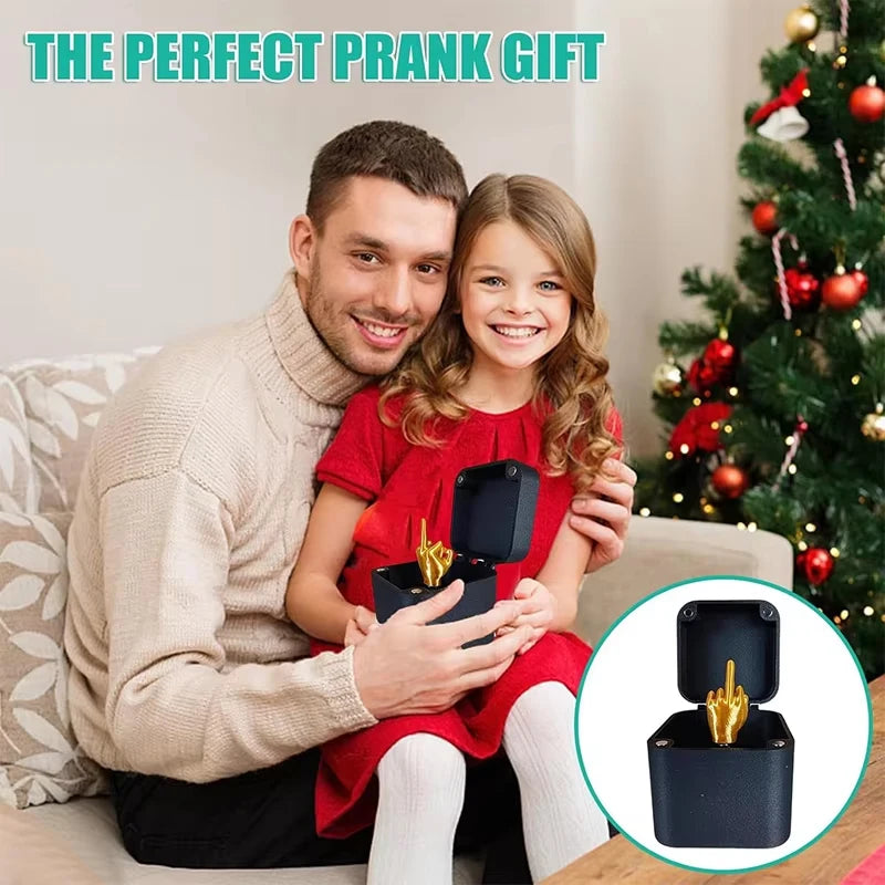 Christmas Interesting Prank Gift Middle Finger In Box Christmas Box Funny Creative Gifts Office Desk Decoration Home Decoration