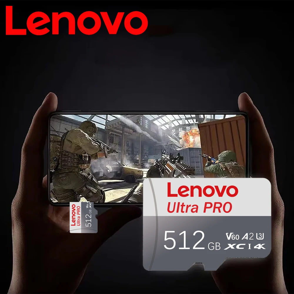 Lenovo 2TB High Speed SD Card 512GB Micro TF Memory Card  1TB Mini SD Card 256GB 128GB TF Card V90 Speed Class 4K Video Recordin