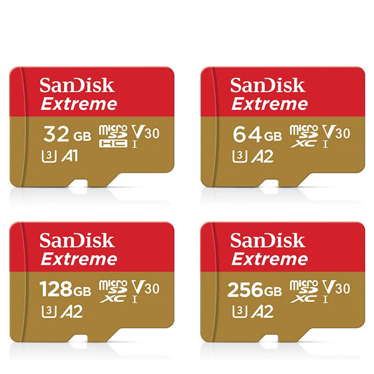 SanDisk Memory Card Extreme PRO microSDXC Card 256GB 128GB 64GB Read Speed 32GB 100MB/s TF Card U3 4K UHD Micro SD Card