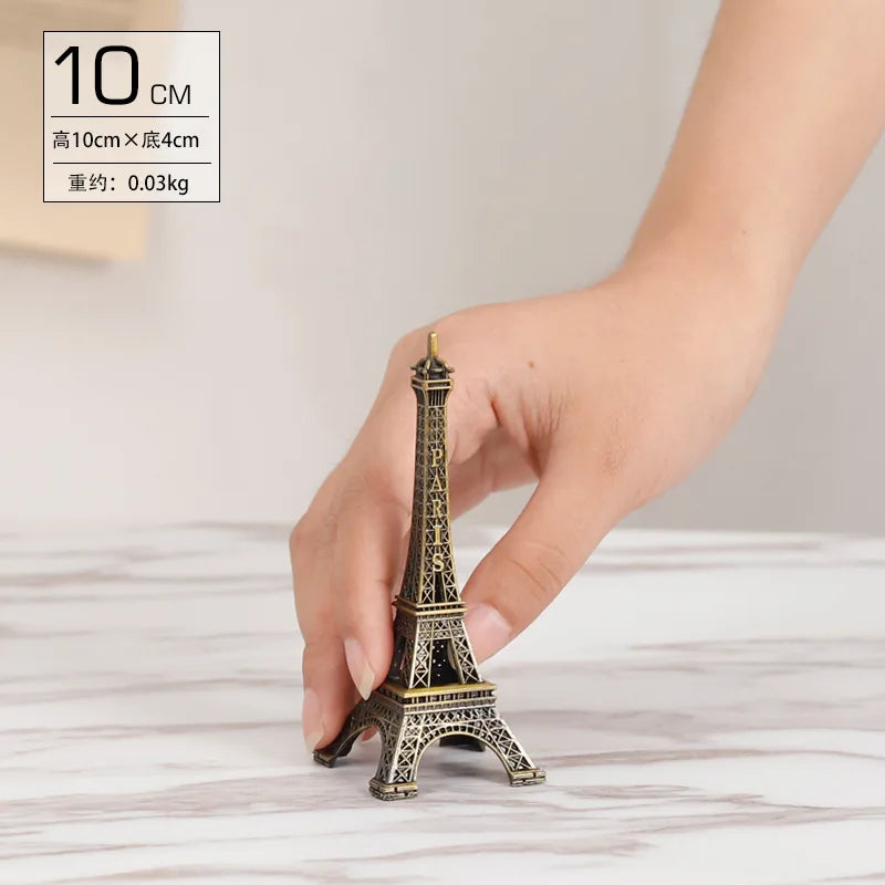 Bronze Paris Eiffel Tower Metal Crafts Home Decor Figurine Statue Model Miniatures Souvenir Home Interior Design Accessories