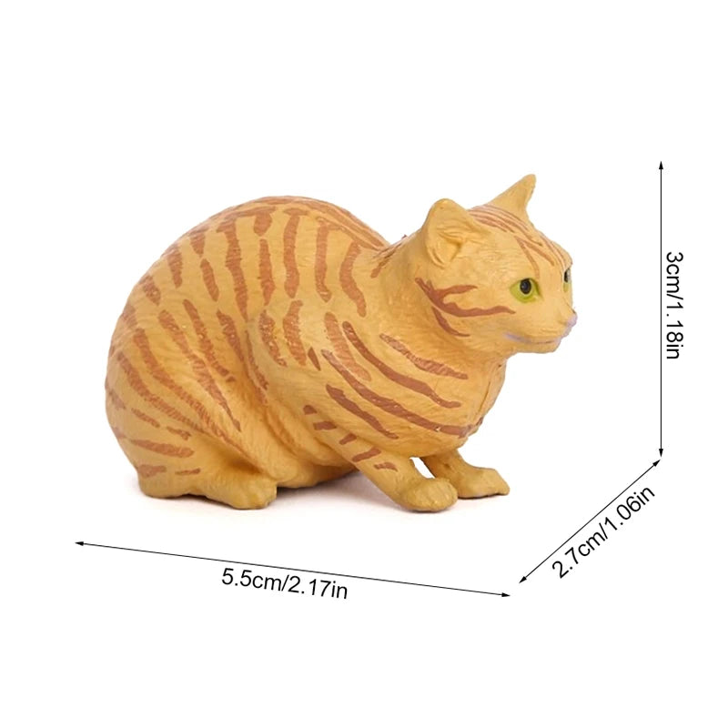 Solid Simulation Animal Model Lying Orange Cat Figurine Cute Desktop Decoration Mini Ornament