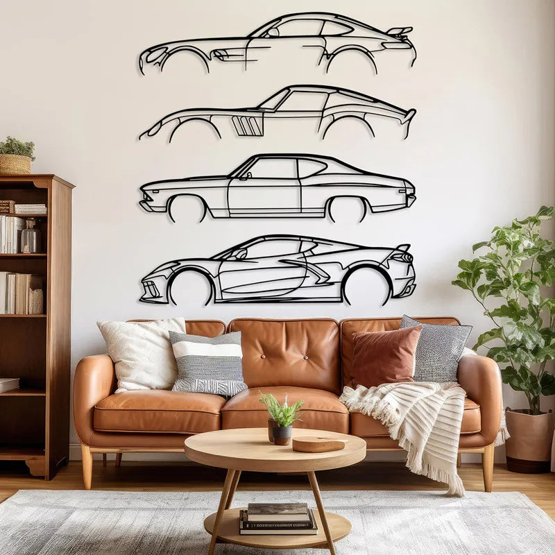 Car Silhouette Vinyl Wall Sticker Sport Car Racing Car Service Center Garage Auto Beauty Shop Home Bedroom Decorative Decal Gift