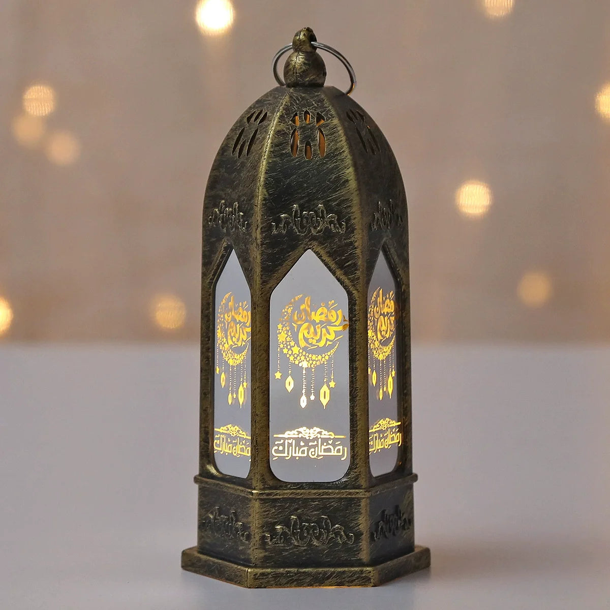 Starry Moon Candle Wind Lamp Ramadan Decoration for Home Led Lantern Ornament Eid Mubarak Party Islamic Muslim Decors Supplies