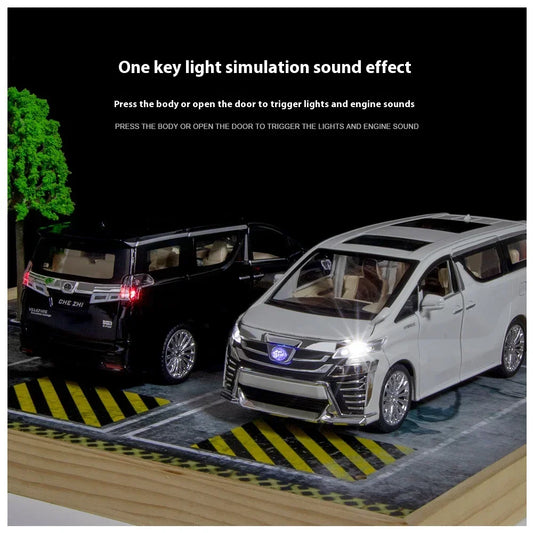 1:24 TOYOTA Vellfire MPV Alloy Car Model Diecasts Metal Toy Model Trendy Ornaments Interior Decorations Kids Toys Gift For Boy