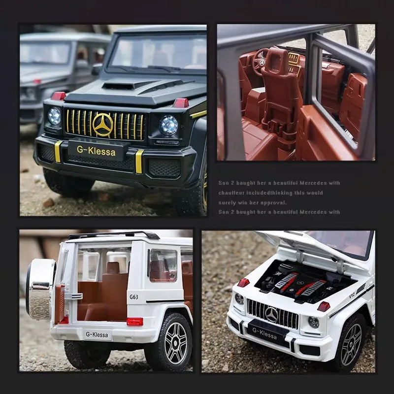 1:24 Scale Car Model Benzs G63 G-Class SUV Alloy Miniature Car Diecast Metal Sound＆Light Collection Children Toy Vehicles Gift