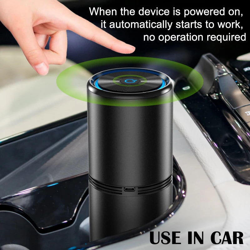 Aluminum alloy car air purifier usb negative ion car air purifier