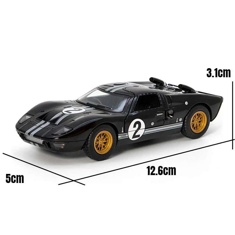 KiNSMART Toy Car Model 1/32 1966 Ford GT40 MKII Racing Rally Alloy Diecast Miniature Vehicle Collection Gift For Children Boy