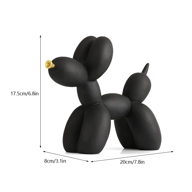 NORTHEUINS  Nordic Balloon Dog Figurines for Interior Resin Doggy Home Entrance Living Room Desktop Decoration Accessories Gifts