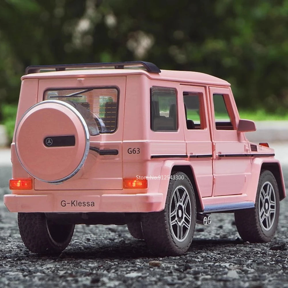 1:24 Mercedes-Benz AMG G63 Car Model Toy Metal Diecast Off-road Vehicle Models Ornaments Sound Light Pull Back Toys Collection