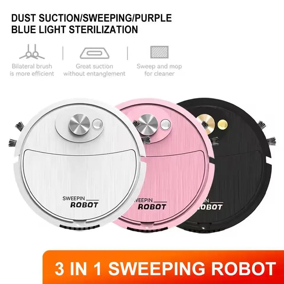 Wet and dry fully autonomous sweeping robot, portable mini robot vacuum cleaner, for floors, mopping, rechargeable, three-in-one