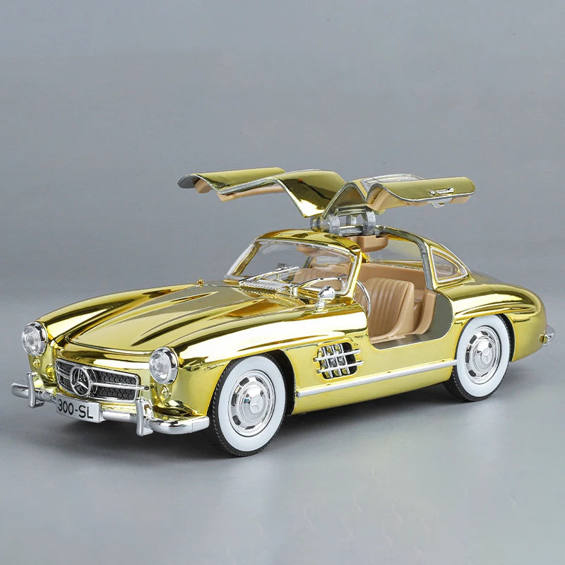 1:24 Benzs 300SL Alloy Car Model Diecasts Metal Toy Classic Vehicles Car Model Simulation Sound Light Collection Childrens Gifts