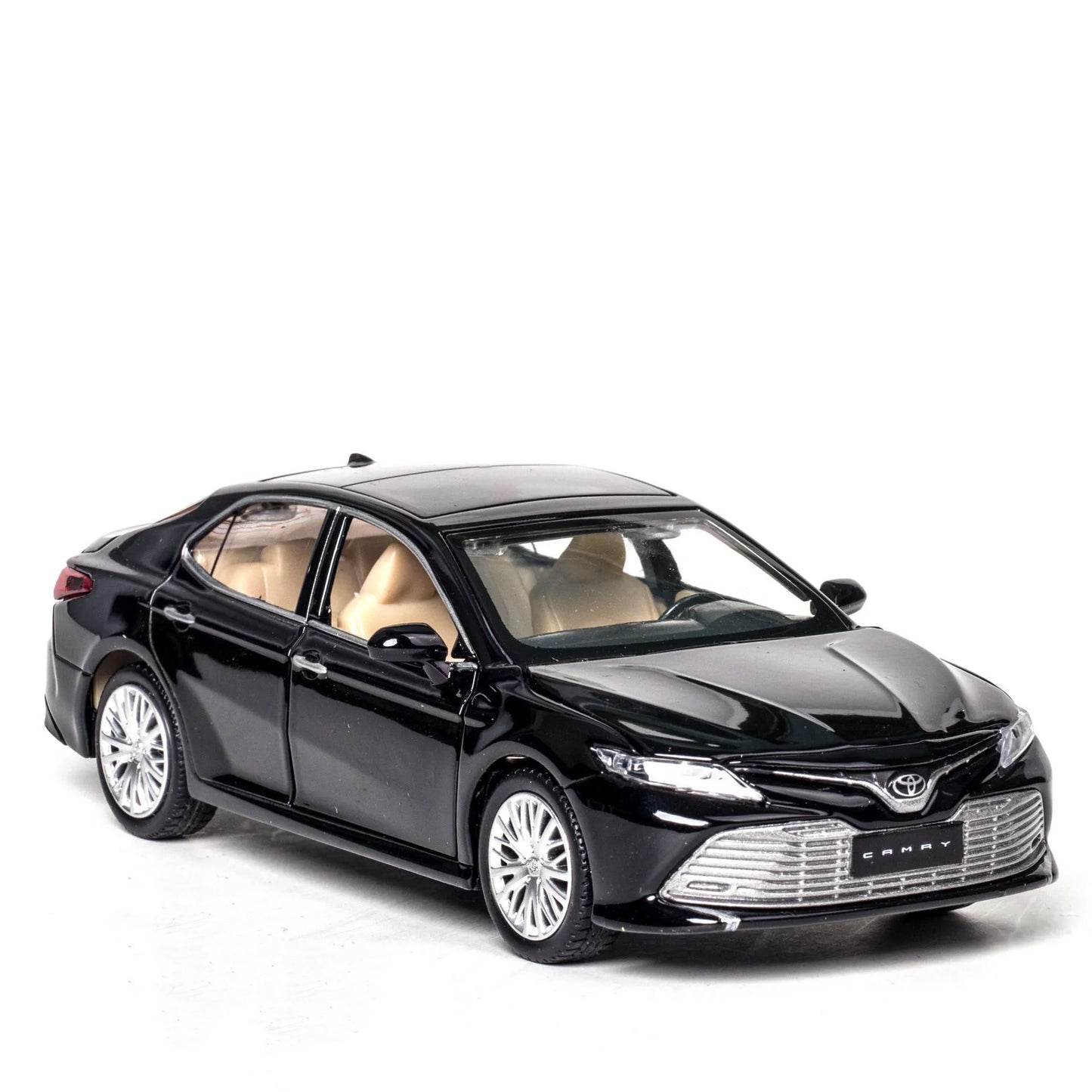 1:34 Scale Camry Mini Toy Model Cars Alloy Diecast Sound Light 4 Doors Opened Pull Back Ornament Vehicles for Kids Gifts