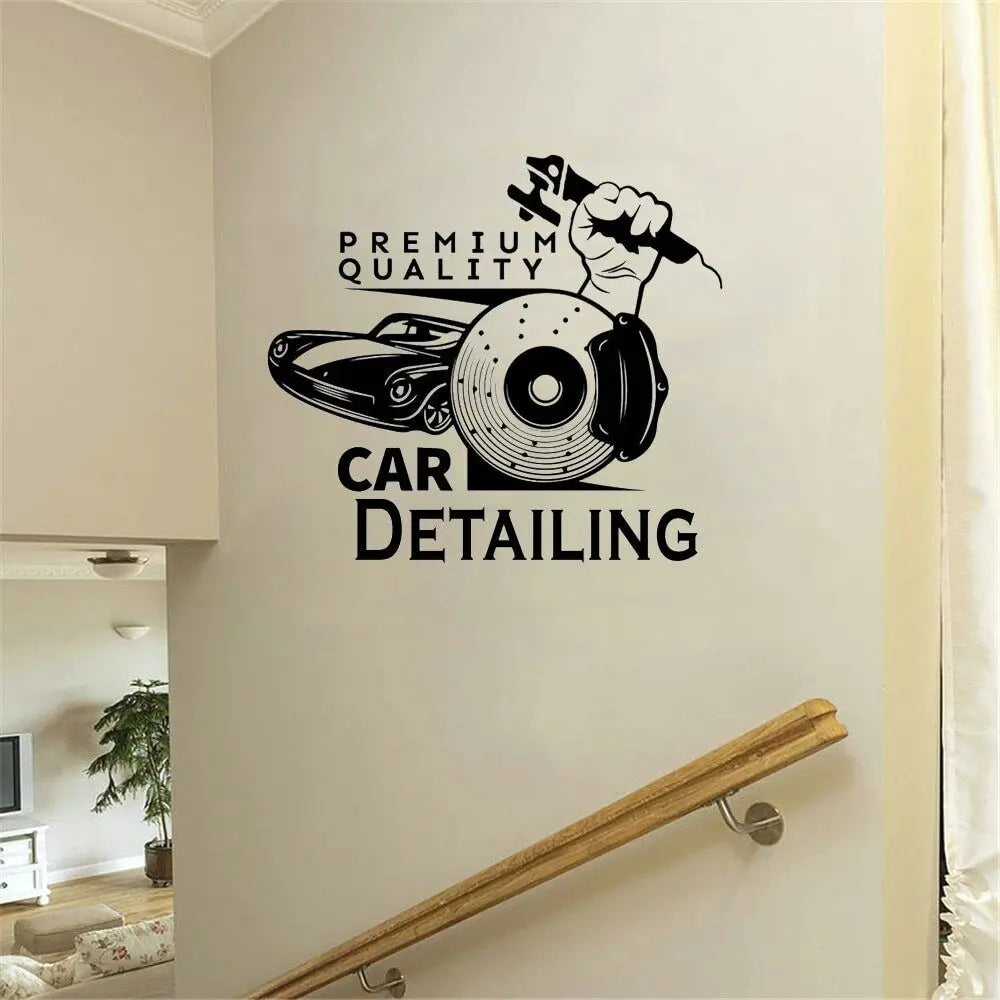 Car Detailing Wall Sticker Car Garage Wall Decal Art for Auto Car Repair Service Garage Room Decoration A001952