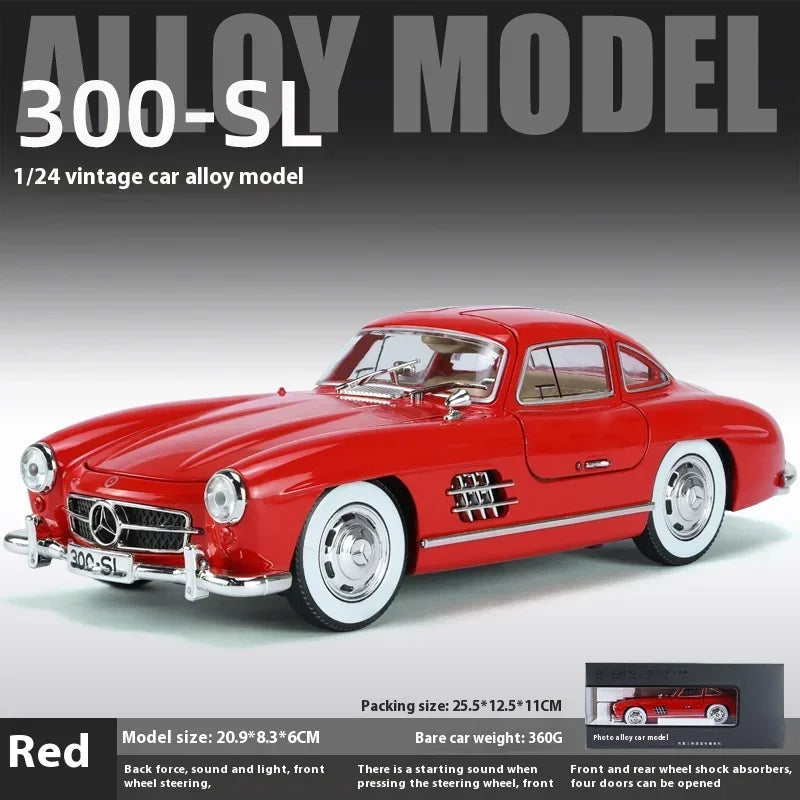 1:24 Mercedes-Benz 300SL 1936 Classic Car Alloy Diecast Car Model Sound Light Children's Toy Collectibles Hobbies Birthday Gifts