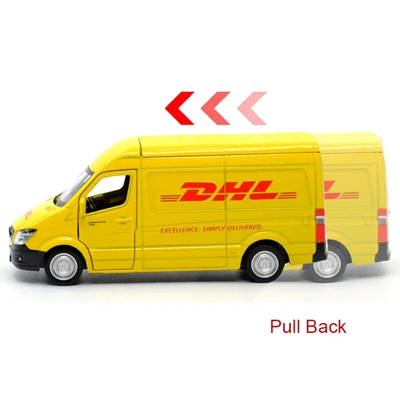 1:36 RMZ CITY  Sprinter (DHL) Alloy Diecast Car Model Toy With Pull Back For Children Gifts Toy Collection Gift for Birhday