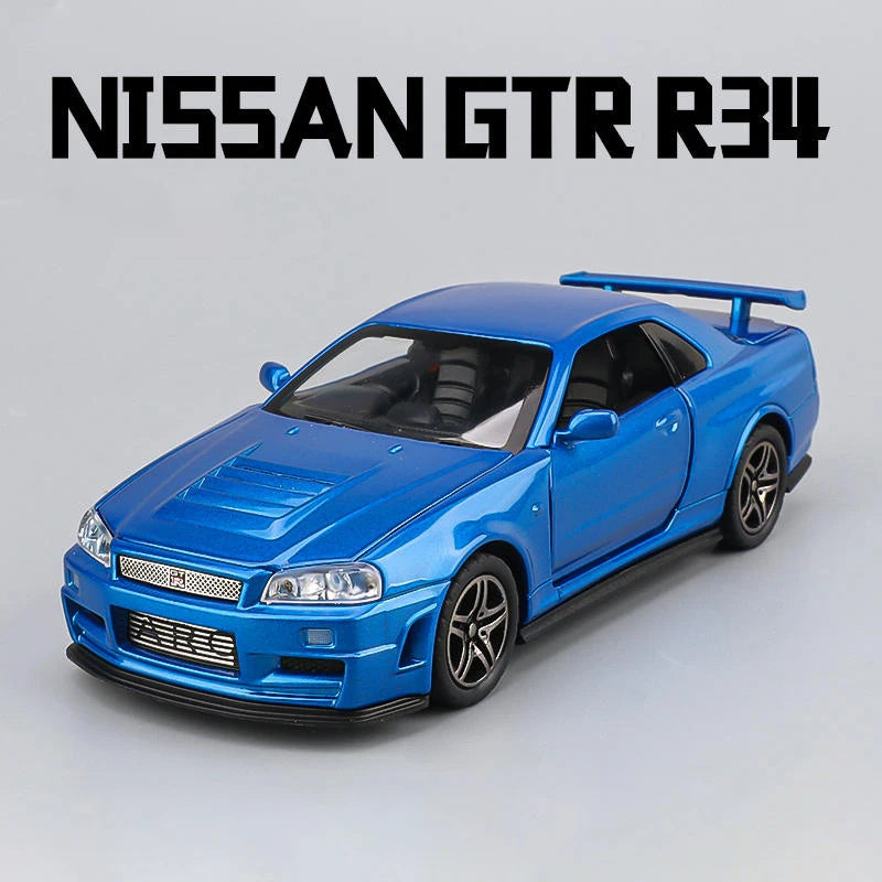 1:32 NISSAN GTR GT-R R35 R34 Supercar Alloy Car Model Diecasts & Toy Vehicles Toy Cars Kid Toys For Children Gifts Boy Toy