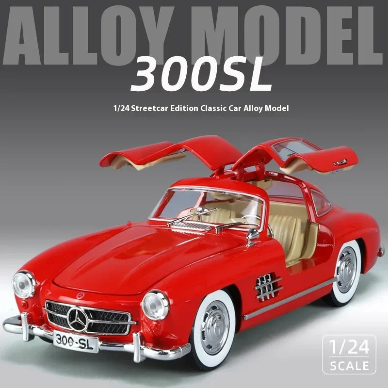 1:24 Mercedes-Benz 300SL 1936 Classic Car Alloy Diecast Car Model Sound Light Children's Toy Collectibles Hobbies Birthday Gifts