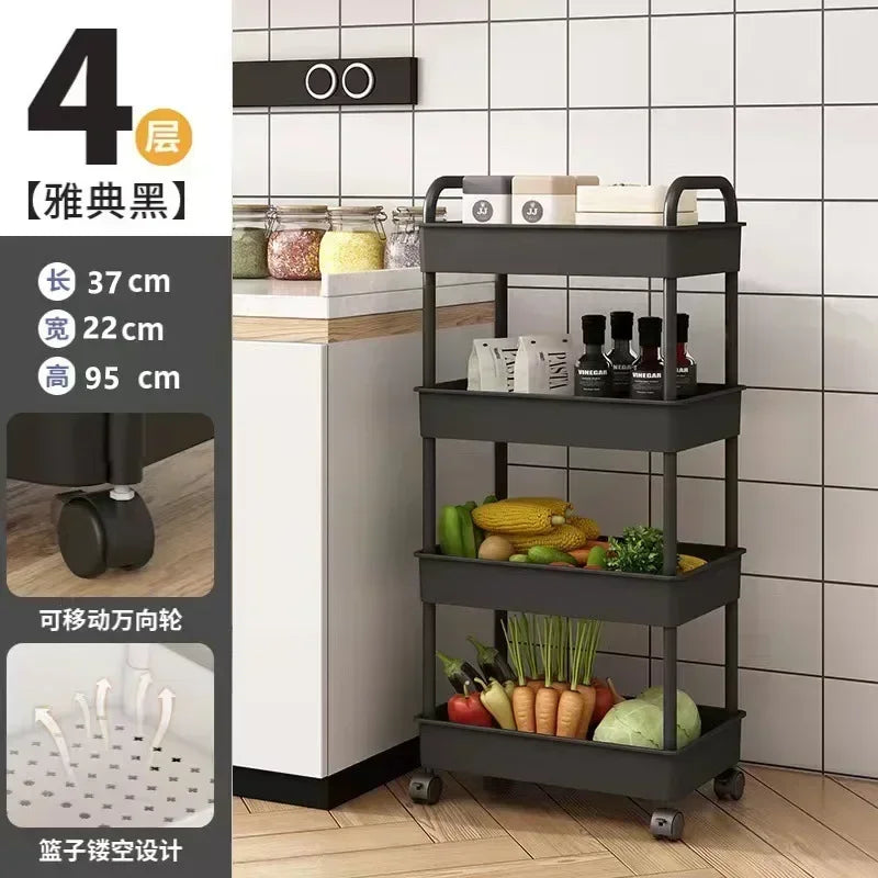 Multi-Layer Trolley Rack Kitchen Floor Bedroom Baby Snacks Mobile Bathroom Bathroom Storage Storage Rack