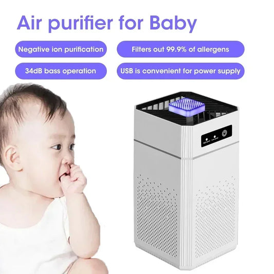 Smart Baby Air Purifier Negative Ions Generator Nano Filtration Formaldehyde Removal Intelligent Secondhand Smoke Air Ozonizer