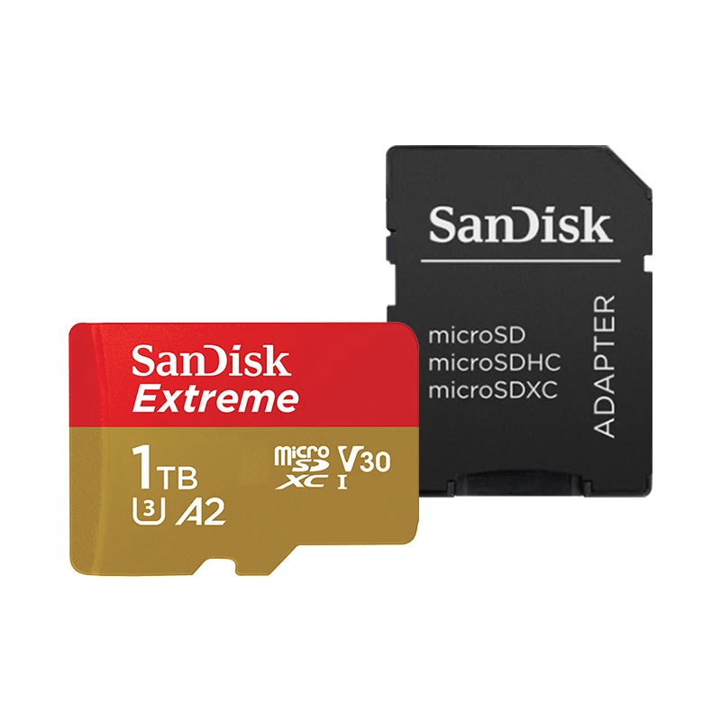 SanDisk Extreme microSDXC UHS-I CARD V30 A2 Memory Card 32GB 64GB 128GB 256GB 512GB 1TB Micro SD Card Max 190Mb/s Flash TF Card