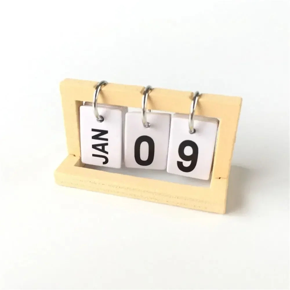 Small Wooden Office Desk Decoration Flipping Calendar Simulation Mini Calendar Bedroom Creative Model Desk Декор Для Дома