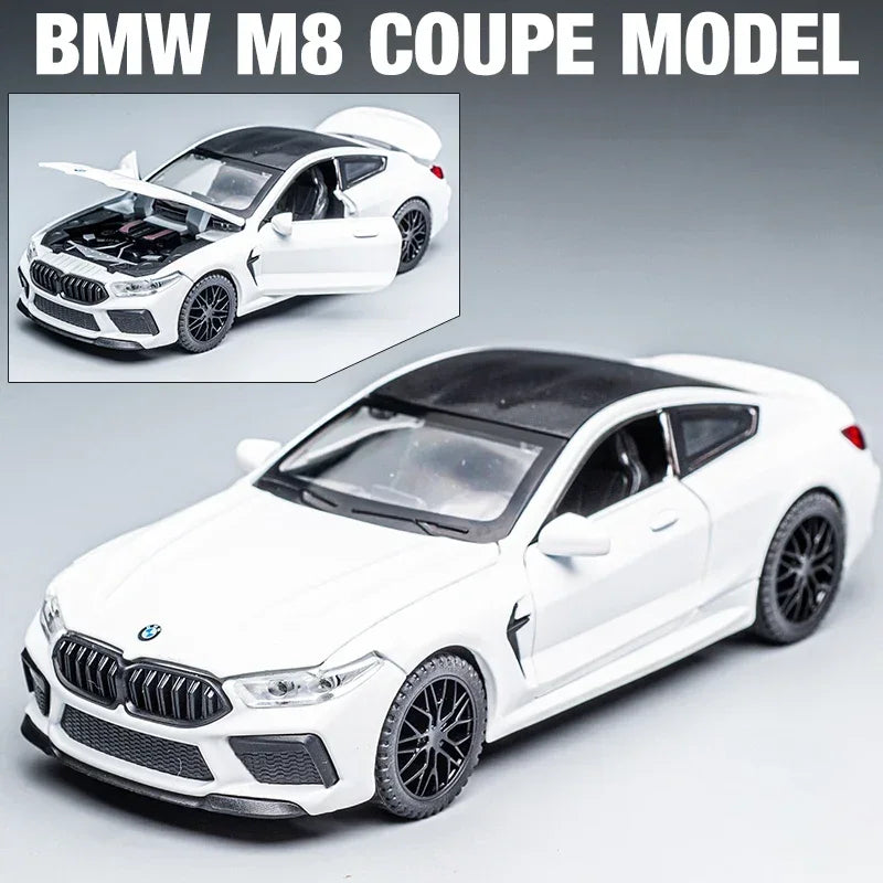 1:32 BMW series M8 Supercar Alloy Diecasts & Toy Vehicles Metal Toy Car Model Sound and light Collection Kids Toy