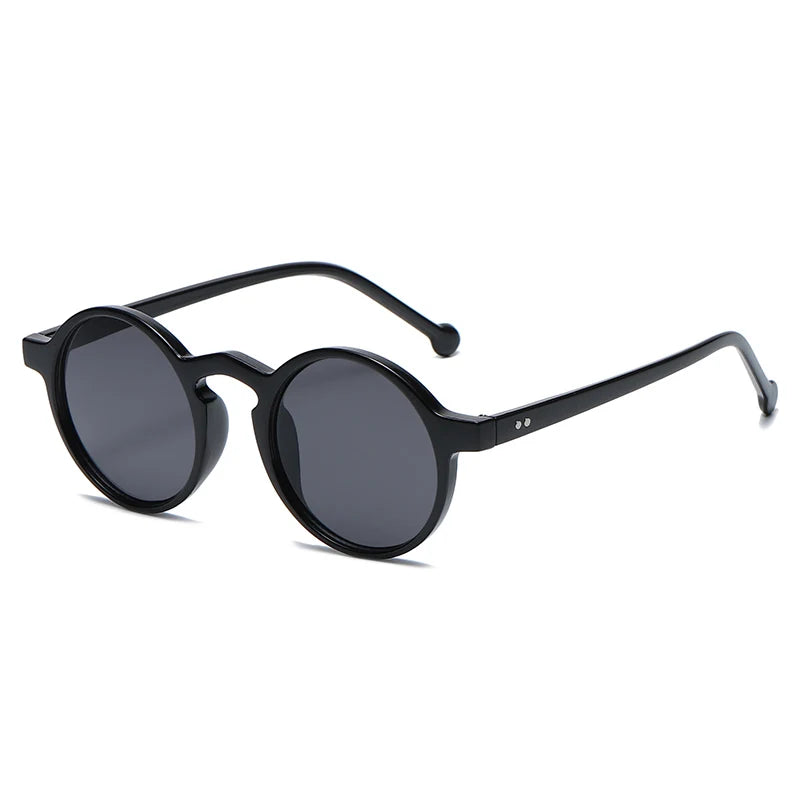 Small Round Cycling Sunglasses Men Women Vintage Brand Designer Black Sun Glasses Rivet Shades Female Ladies UV400