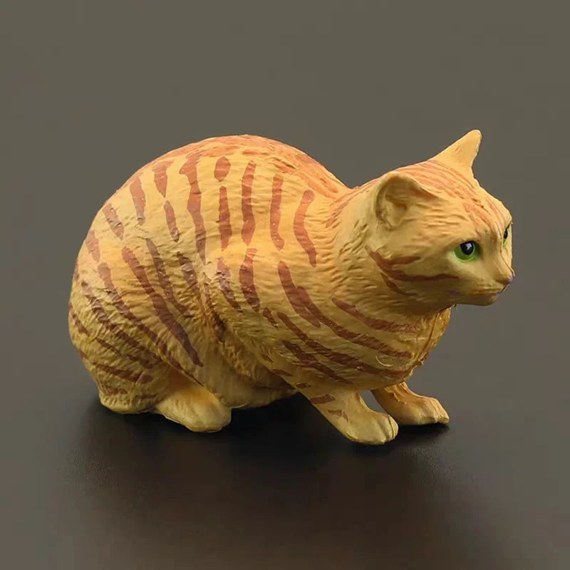 Solid Simulation Animal Model Lying Orange Cat Figurine Cute Desktop Decoration Mini Ornament