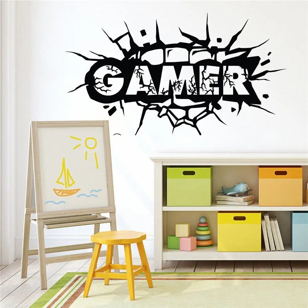 New Arrival Game Wall Decal Playroom Gamer Vinyl Art Stickers Teen Boy Room Wall Decoration Posters Boy Decals