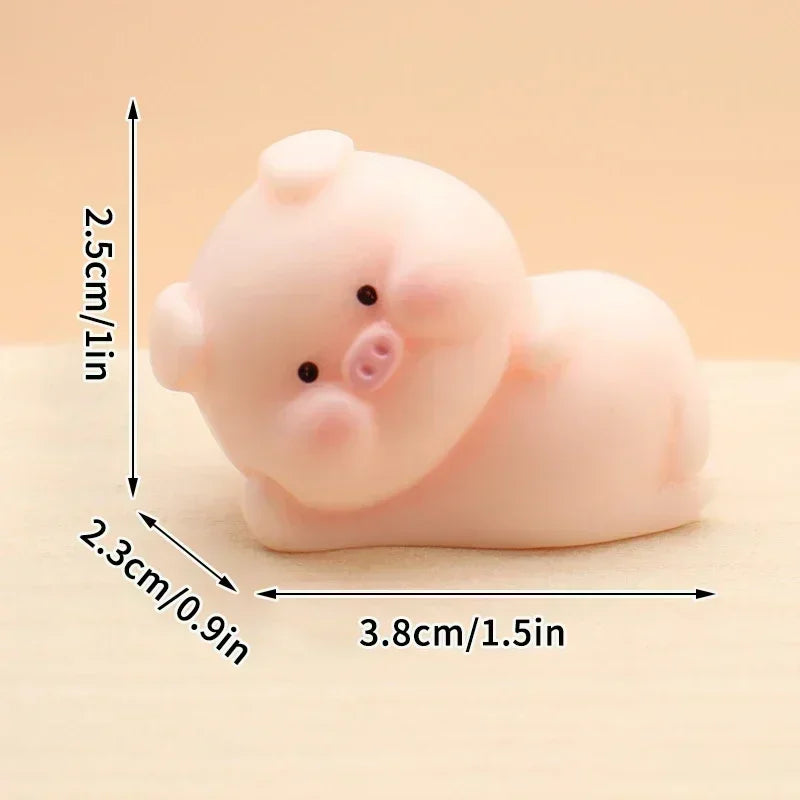 Cute Cartoon Pink Pig Figurine Miniaturas Ornament Resin Kawaii Pig Home Decor Figurines Desk Decoration Miniatures Room Decor