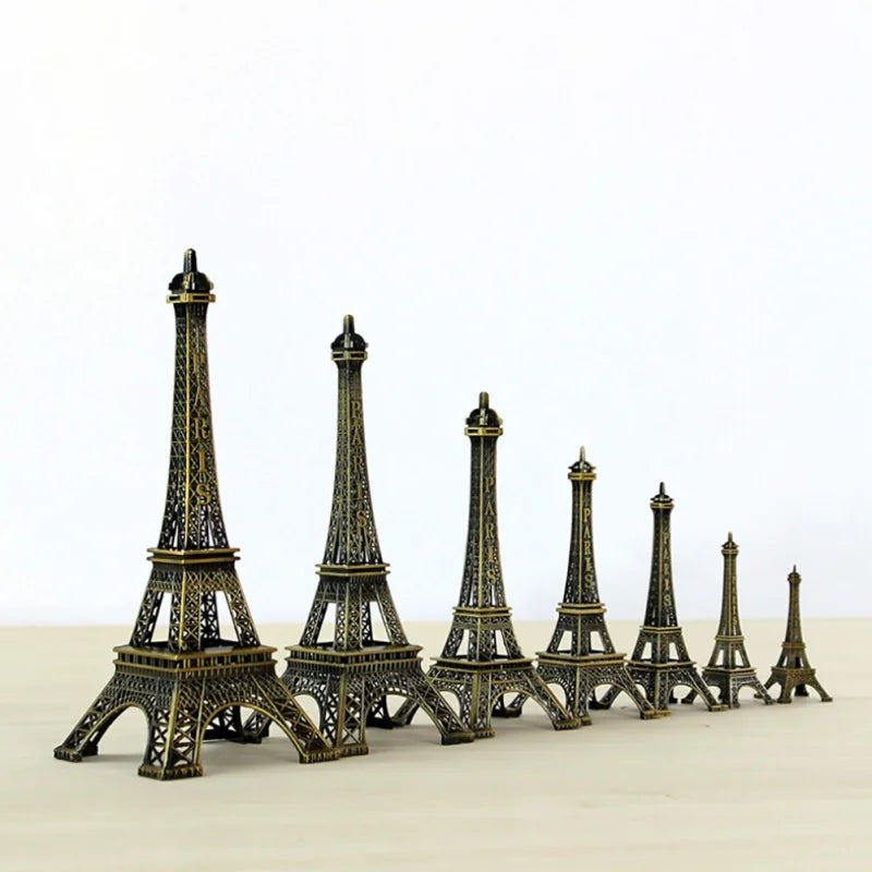 8/10/15/18/25cm Creative Gifts Metal Art Crafts Paris Eiffel Tower Model Figurine Zinc Alloy Statue Travel Souvenir Home Decor