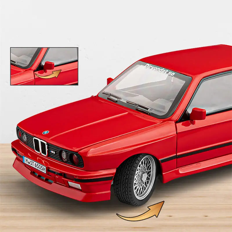 1:24 1988 BMW M3 E30 Alloy Sports Car Model Diecasts Metal Classic Car Model High Simulation Sound and Light Childrens Toys Gift