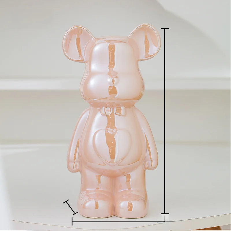 17/27/cm Aesthetic Bear brick Stautes Ceramics Teddy Bear action figure Sculptures Ornament room Home Decoration valentine gift