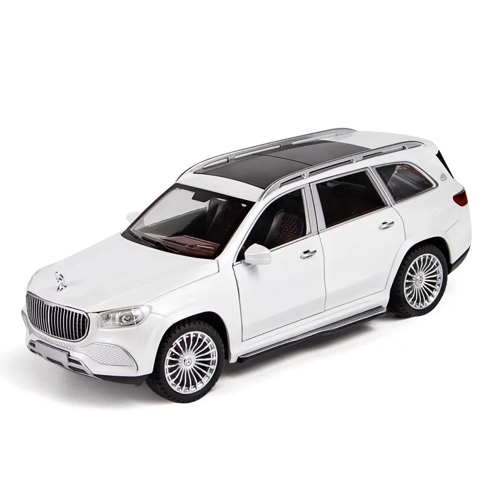 1:24 Maybach GLS600 Car Toy Model Doors Opened Sound Light Shock Absorption SUV Models Collection Decoration Gifts for Children