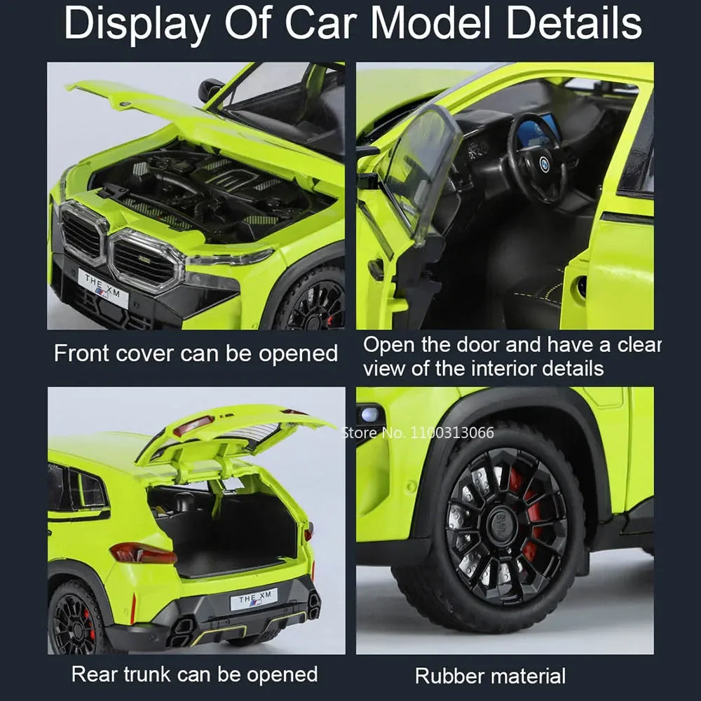 1/24 The XM Alloy Car Models Toy Diecasts Off-road Vehicles with Light Sound Pull Back Function SUV Car Toys for Kids Boys Gifts