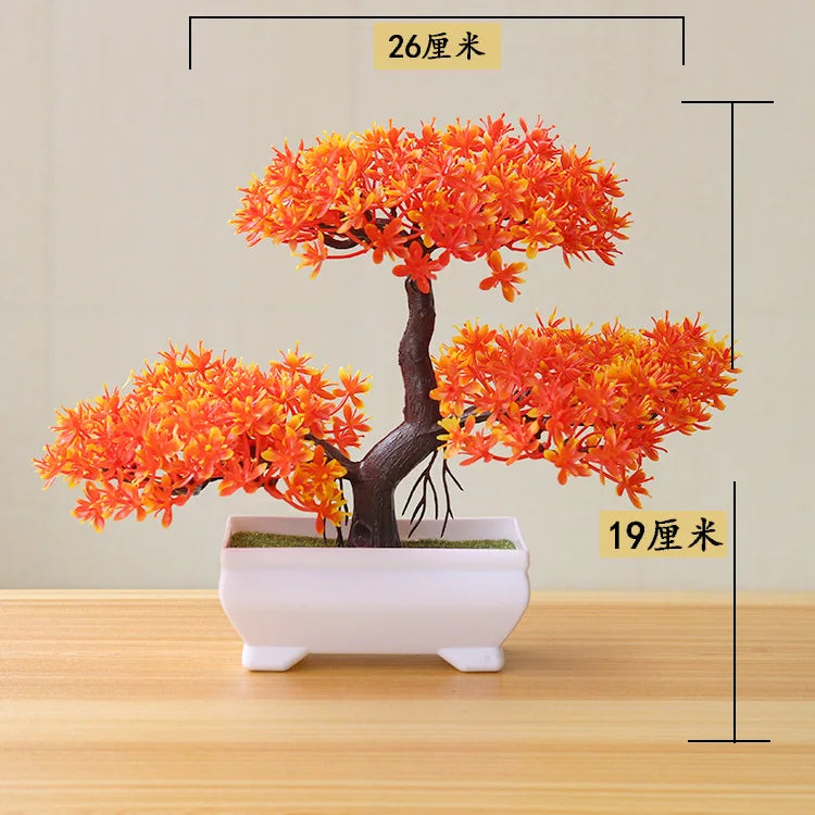 1pc Artificial Plants Bonsai Small Tree Simulation Plants Fake Flowers Table Potted Ornaments Home Decoration Hotel Garden Decor