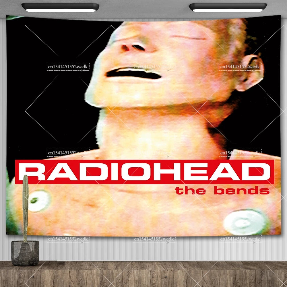 Radioheads Music Art Wall Hanging Tapestry Wallpaper Scandinavian Rock Band Tapestry Headboard Aesthetic Room Decoration Posters