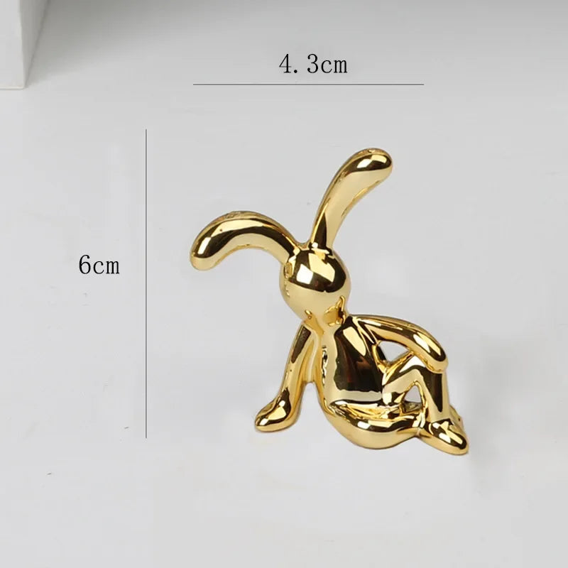 Creative Popular Cartoon Sitting Posture Long-eared Rabbit Ornaments Accessible Room Dining Table Desk Decoration Interior Decor