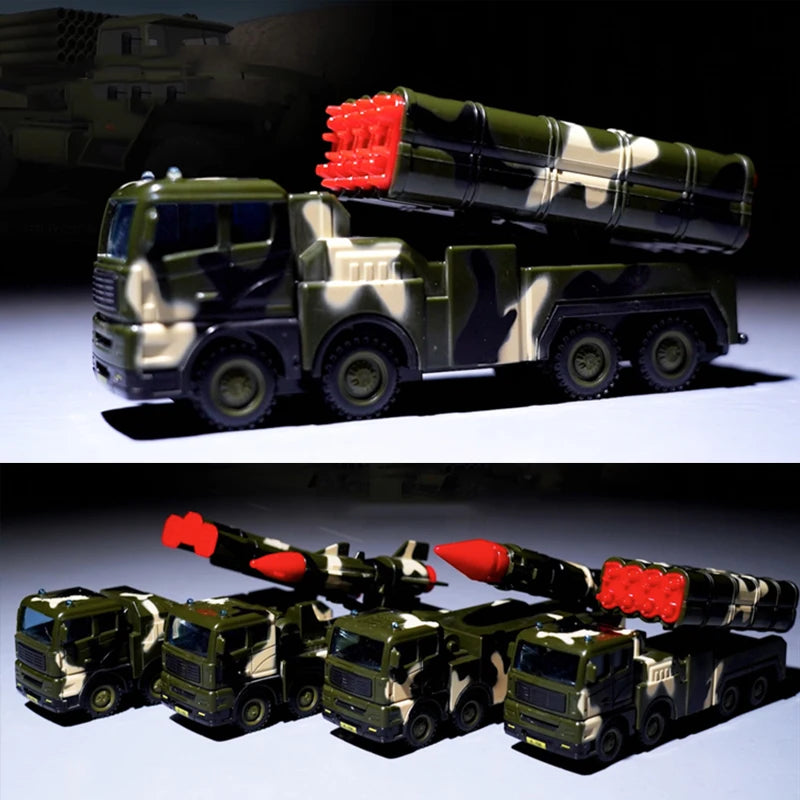 Military Series Air Defense Missile System Inertia Missile Car Rocket Launcher Model Children Baby Boy Toy Birthday Gift