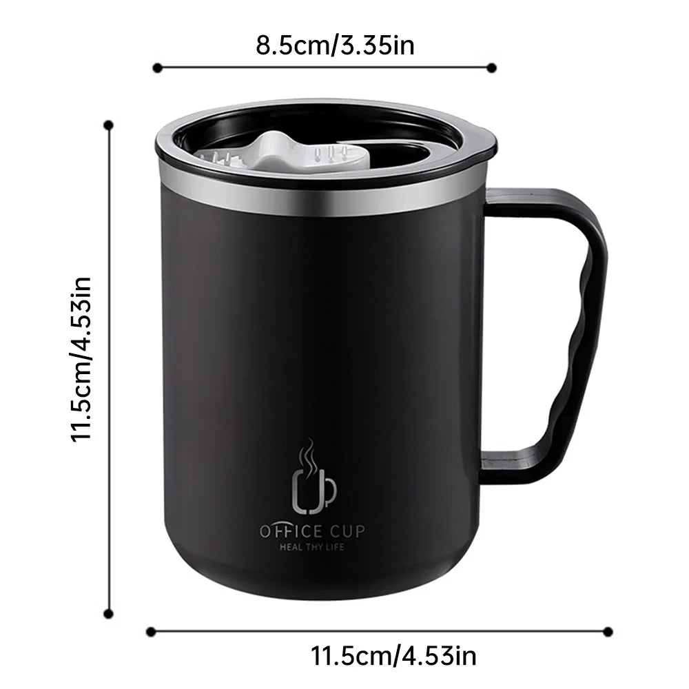 500ml Stainless Steel Thermos Cup with Handle Double Wall Insulated Coffee Mug Hot Cold Drink Cup Vacuum Flask for Traveling