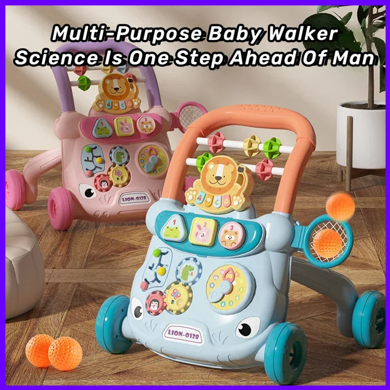 Push Walkers Baby AntiRollover Sit Stand Walker Toys Multi Function Activity Walker Early Learning for Toddler Gifts