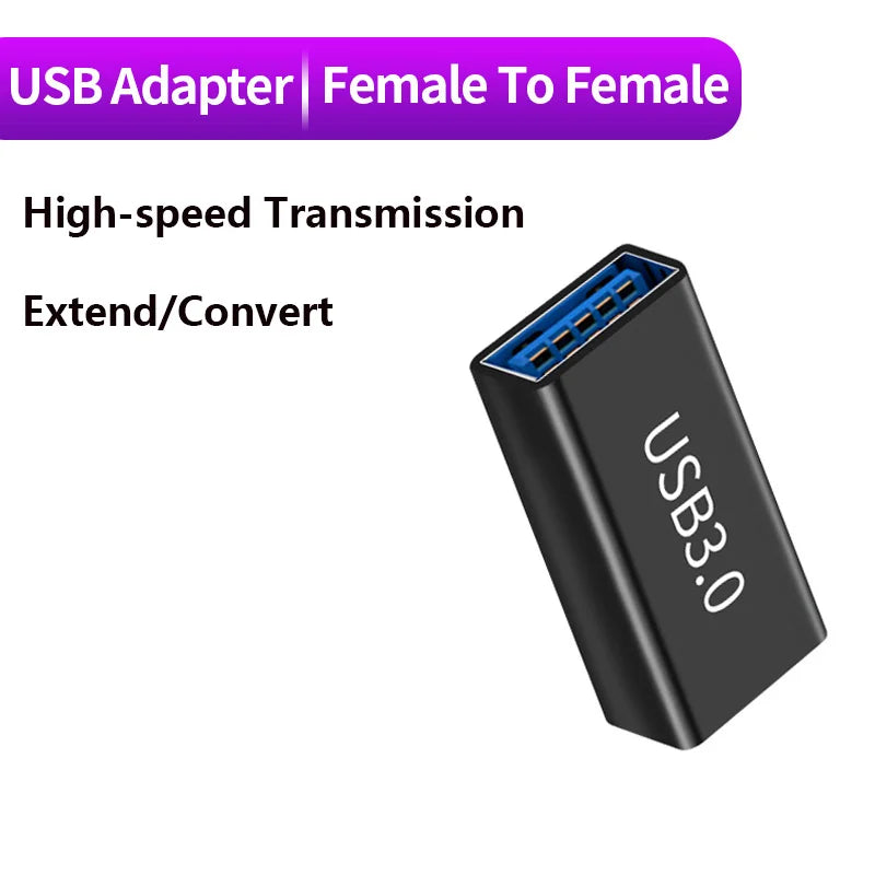 USB 3.0 Connector USB To USB Adapter 5Gbps Gen1 Male to Male Female USB Converter SSD HDD Cable Extender USB 3.0 Extension Plug