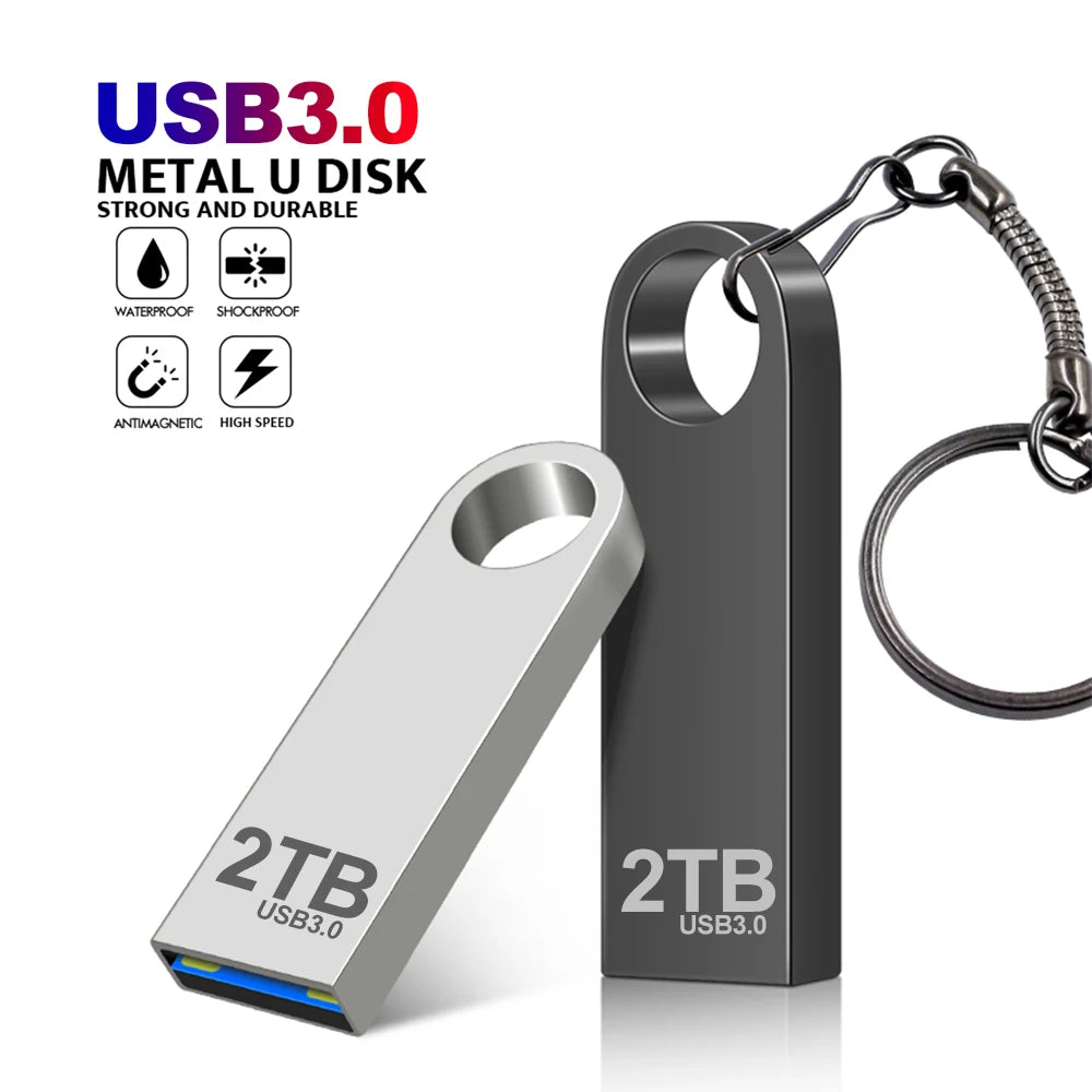 New 2025 Metal Pen Drive 2TB Cle Usb Flash Drives 1TB High Speed Pendrive 512TB 128GB Memoria Usb 3.0 For xiaomi mijia equipment