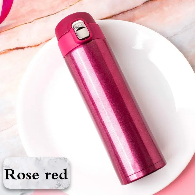 500ML Stainless Steel Bouncing Cover Vacuum Flask Thermos Cup Coffee Tea Milk Thermo Bottle Stainless Steel Coffee Mug Thermos