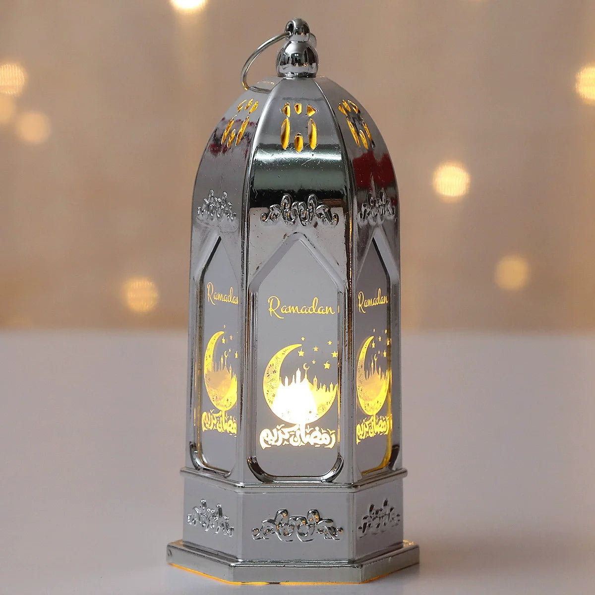 Starry Moon Candle Wind Lamp Ramadan Decoration for Home Led Lantern Ornament Eid Mubarak Party Islamic Muslim Decors Supplies