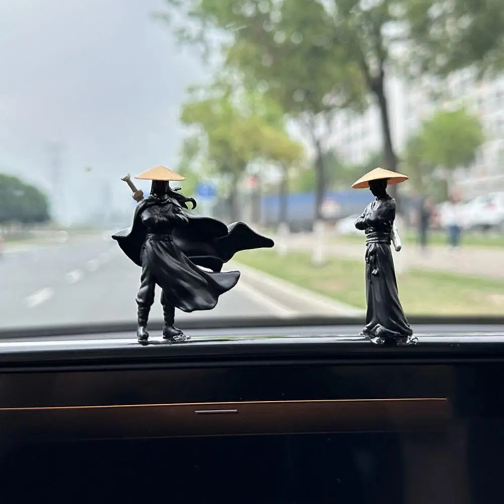 5cm Car Dashboard Ornament Figure Sculpture Dollhouse Statue Samurai Ninjas Chinese Style Wuxia Novel Office Desk Decoration