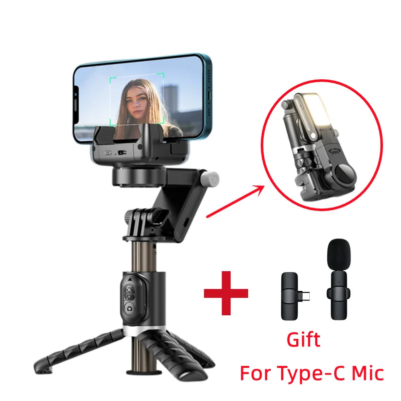 360 Rotation Following shooting Mode Gimbal Stabilizer Selfie Stick Tripod gimbal For iPhone Phone Smartphone live photography