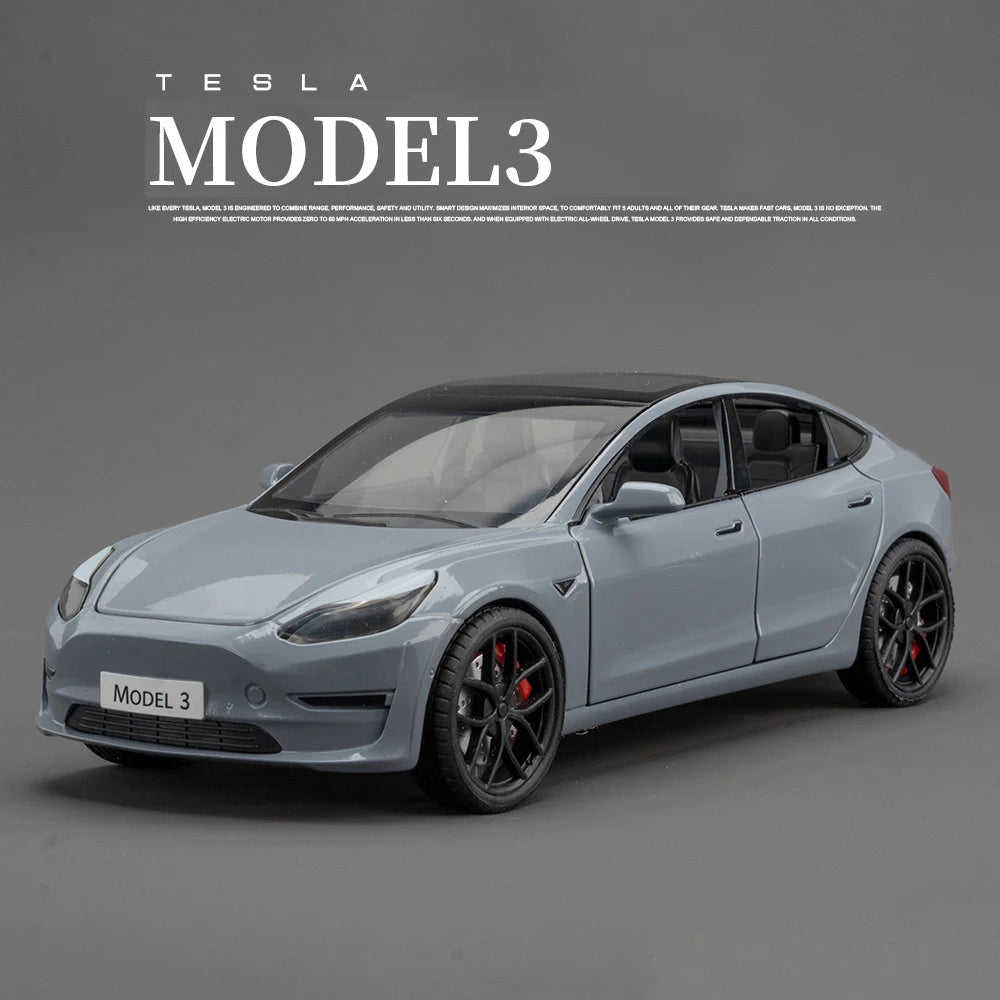 1:24 Model X Model Y Model 3 Alloy Die Cast Toy Car Model Sound and Light Children's Toy Collectibles Birthday gift