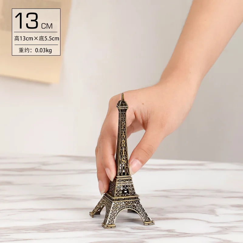 Bronze Paris Eiffel Tower Metal Crafts Home Decor Figurine Statue Model Miniatures Souvenir Home Interior Design Accessories